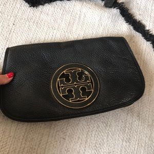Tory Burch gold/black crossbody clutch